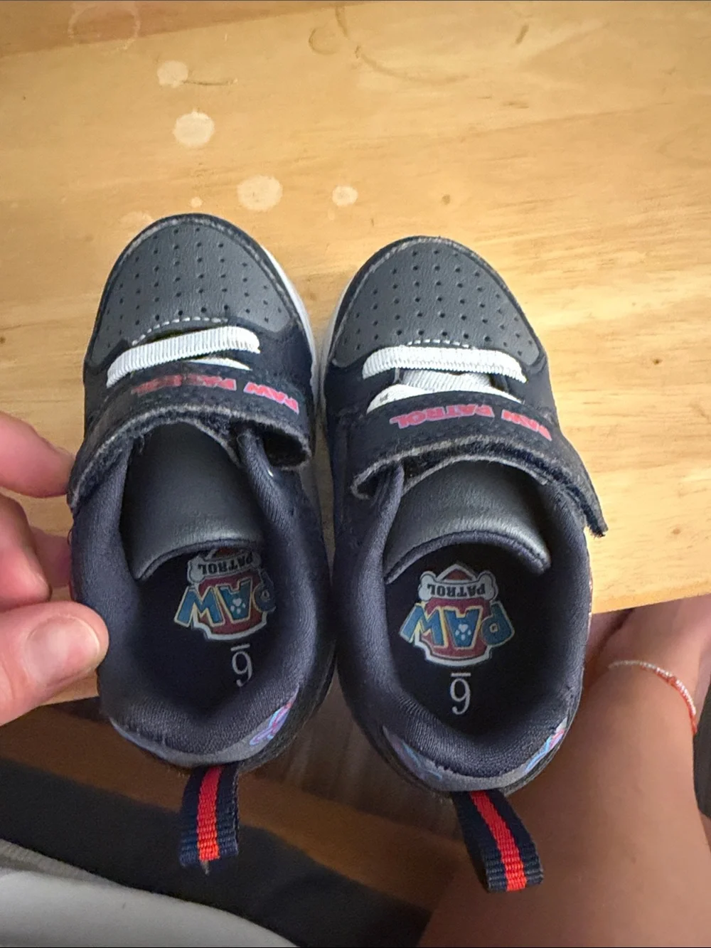 Paw Patrol Navy Sneakers with White Soles and Pink & Blue Paw Prints